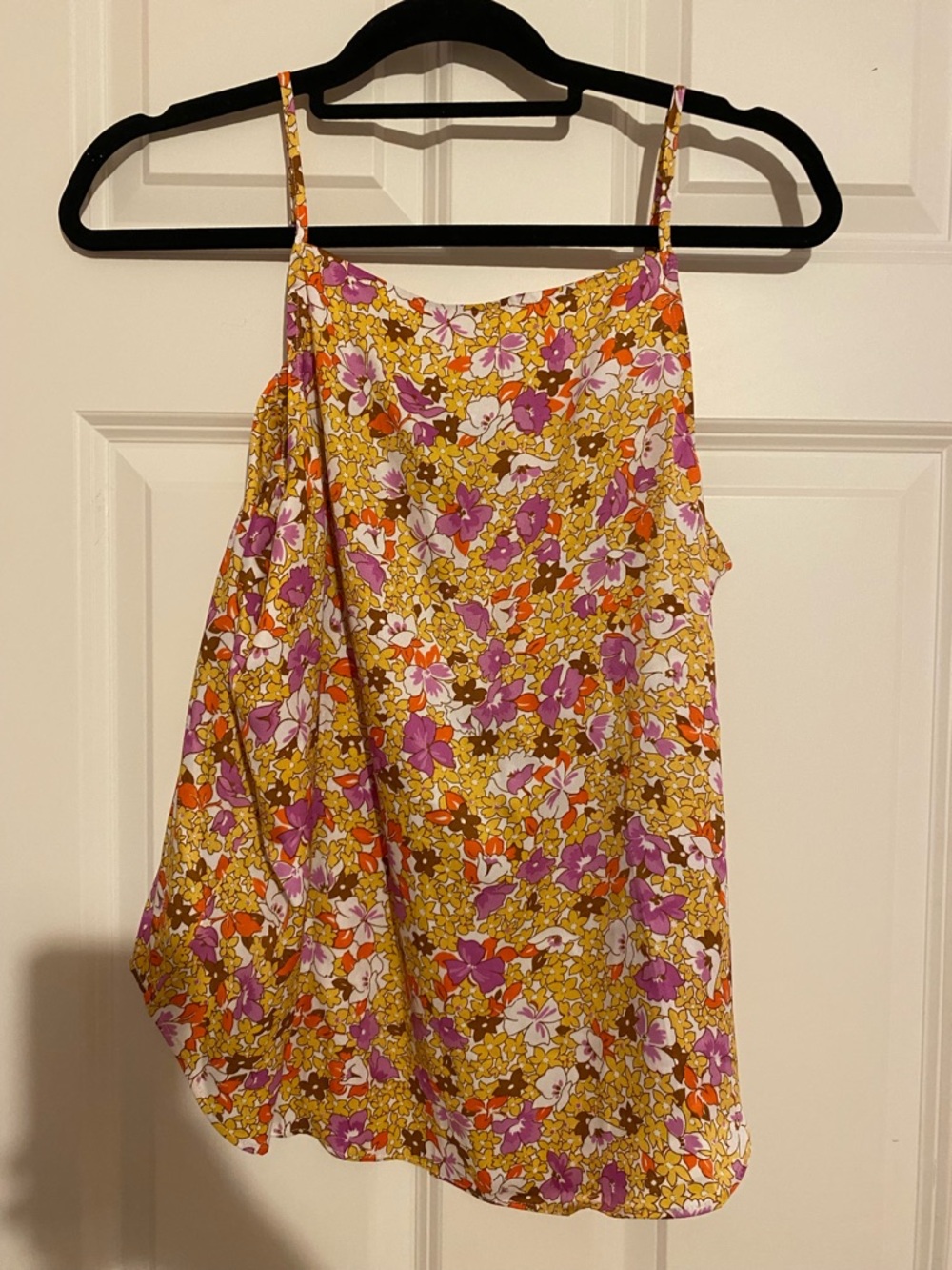 Ann Taylor Petite floral satin spaghetti strap camisole, size LP (large petite)
